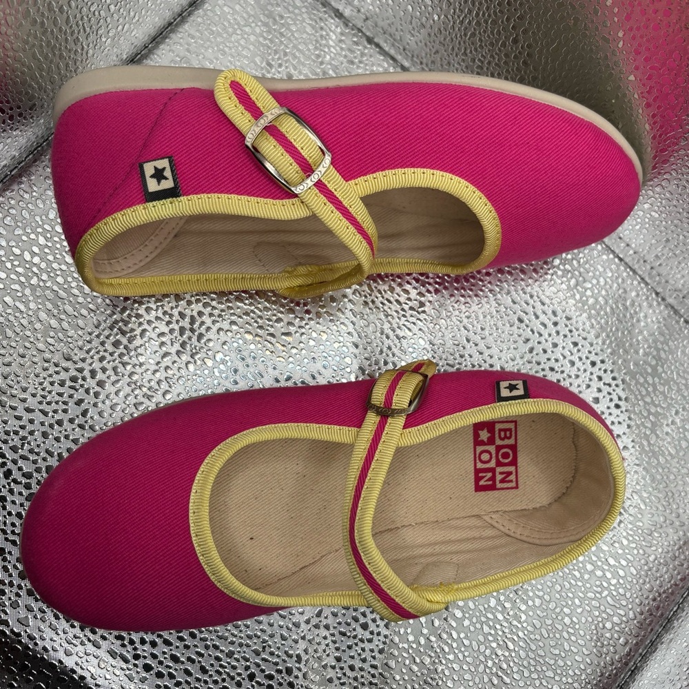 Kids Pink and Yellow Shoes